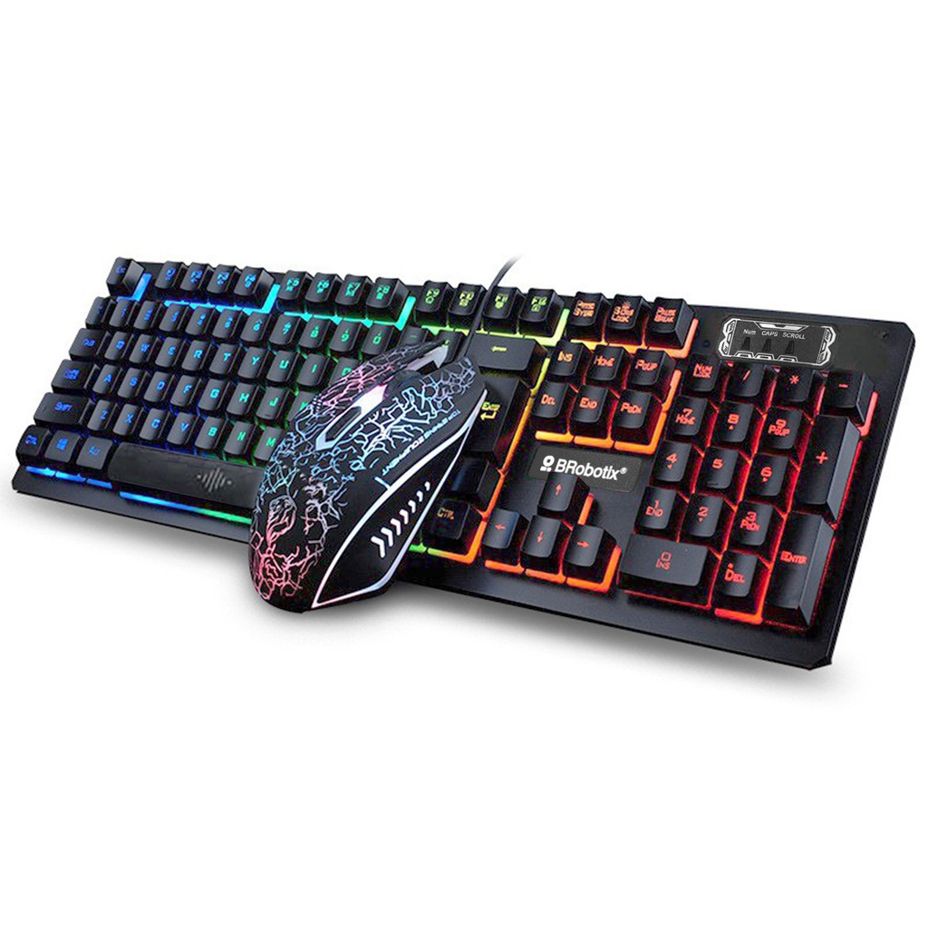 [458977] Teclado y Mouse USB RGB Negro BROBOTIX 458977