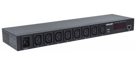 [163682] Barra Multicontactos INTELLINET 8 salidas para montaje en rack de 19"