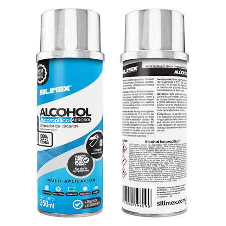 [ISOPROPILICO250 ml] Alcohol Isopropílico SILIMEX Aerosol 250 ml = 280 gr