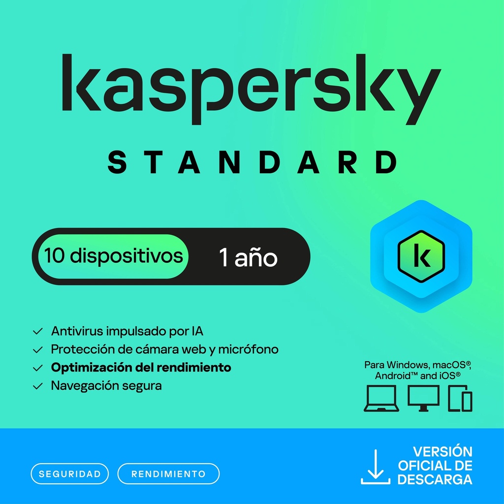 Kaspersky Standard 10 Dispositivos 1 Año (Anti-virus)
