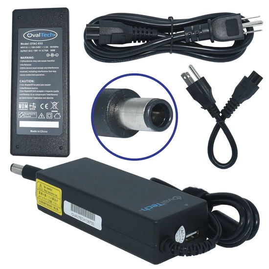 [OTAC-E53] Adaptador para Computadora Portatil  OVALTECH 19V/4.74AH puerto USB para CQ42