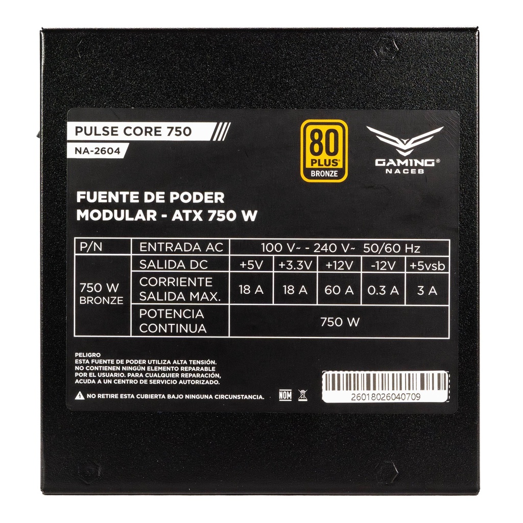 [NA-2604] Fuentes de Poder Gaming Naceb Gaming Fuente de Poder