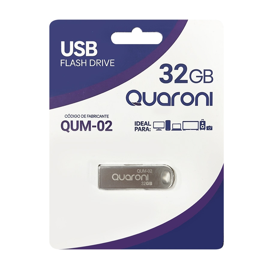 [QUM32Z] MEMORIA QUARONI 32GB USB METALICA USB 2.0 COMPATIBLE CON ANDROID/WINDOWS/MAC
